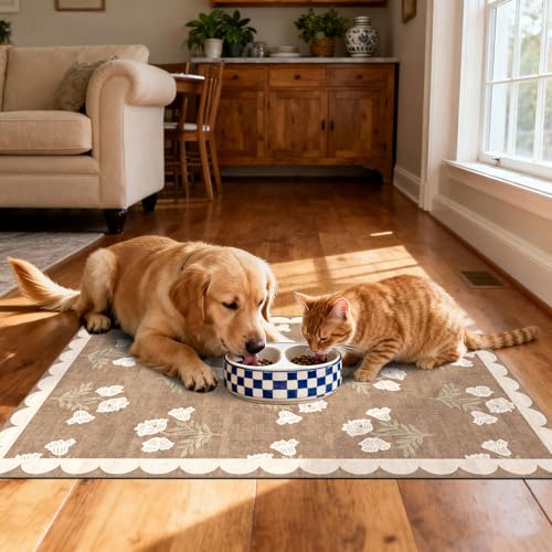 Floral Indoor Outdoor Rug 28" x 43" Non-Slip Washable Farmhouse Mat