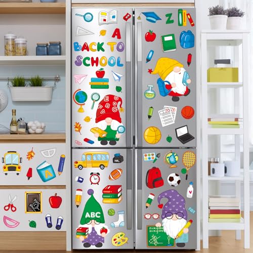 Back to School Gnome Theme Window Clings - 100 Reusable Stickers
