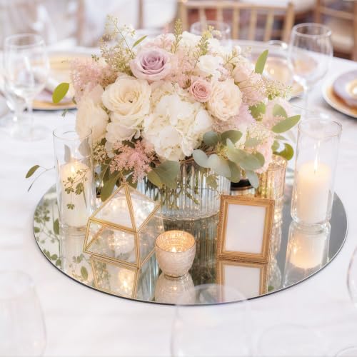 10-Piece 8-Inch Round Acrylic Mirror Centerpieces for Tables and Decor