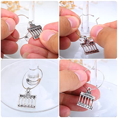 Gnollko Travel Wine Glass Charms Set - 16pcs Stem Markers for Tasting Party Gifts