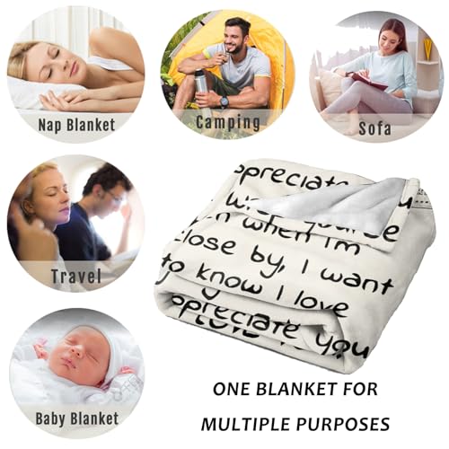 Mens Dad Blanket 60x80 Dear Dad Gift from Daughter Son Super Soft Flannel