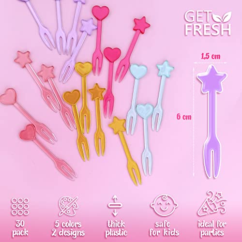 30 Kids Fruit Picks Reusable Bento Box Food Forks for Lunch
