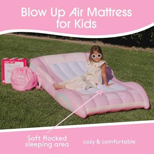 Kids Inflatable Twin Air Mattress with Carrying Bag for Travel and Sleepovers