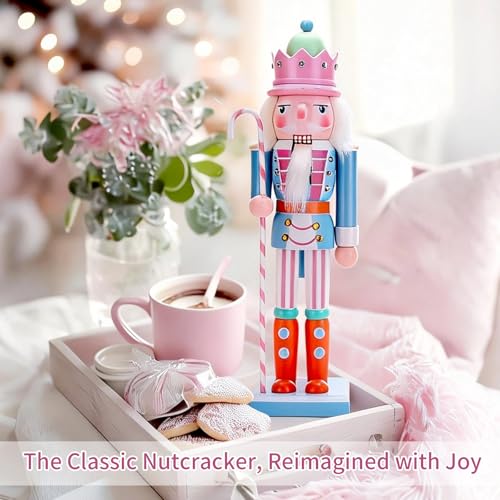 12-Inch Hand-Painted Wooden Nutcracker King Doll - Christmas Tabletop Decor