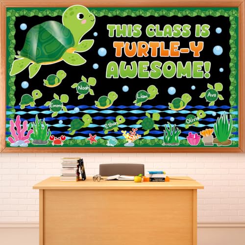 3D Sea Turtle Bulletin Board Decoration Set for Classroom and Office