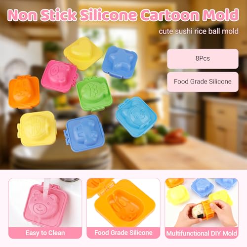 8-Piece Square Hard-Boiled Egg and Sushi Rice Mold Set
