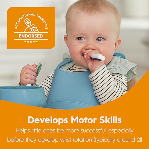 Silicone Baby Self Feeding Spoons 6-Pack Rainbow Pre-Spoon Utensils