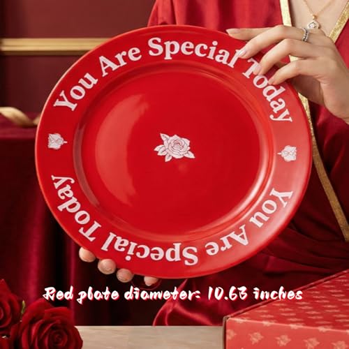 You Are Special Today Red Ceramic Celebration Plate, 10.63-Inch
