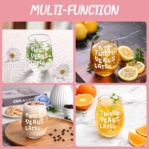 30th Birthday Wine Glass for Women - 17 OZ Funny & Elegant Gift for Her, Mom, Wife, Daughter, Sister, Friend - Futtumy