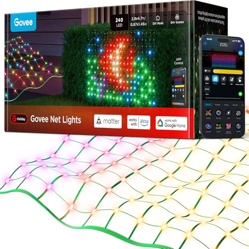 Govee Outdoor Net Lights, 2.8*4.7ft with RGBIC and DIY Functions, 240