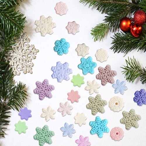 CNYMANY 2-Pack 20-Cavity Snowflake Fondant Molds - Silicone Cake Decorating Tools