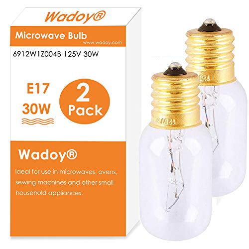 E17 Microwave Light Bulb 125V 30W - 2 Pack for Range Ovens