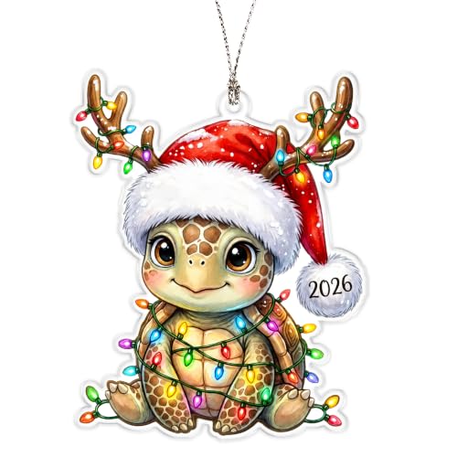 Mailamcraft Sea Turtle Santa Ornament 2026 – Funny Christmas Decorations for Women