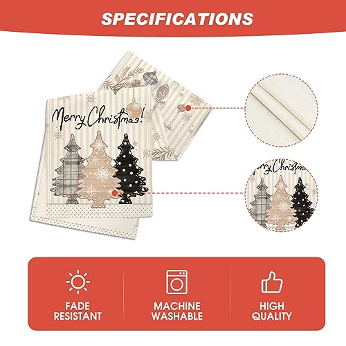 Artoid Mode Christmas Tree Stripes Pine Trees Holiday Table Runner 13x72 Inch