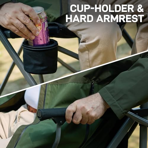Tall Director Camping Chair, Foldable Portable Camp Seat with Footrest