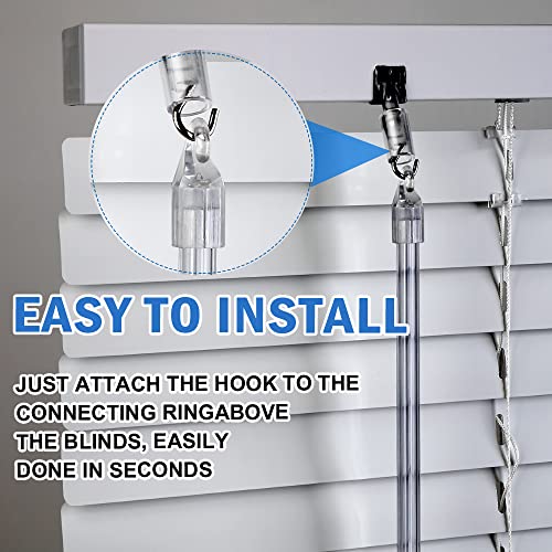 12-Inch Window Blind Tilt Wand Replacement with Hook - 6 Pack