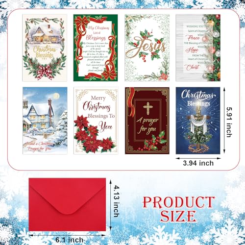 Motiskyy Religious Christmas Cards with Envelopes - Catholic Prayer Gift Set