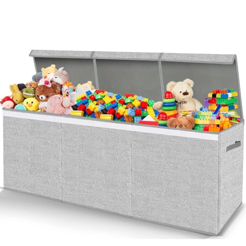 Extra Large Foldable Toy Storage Chest with Lid - 118L Toy Organizer Bin