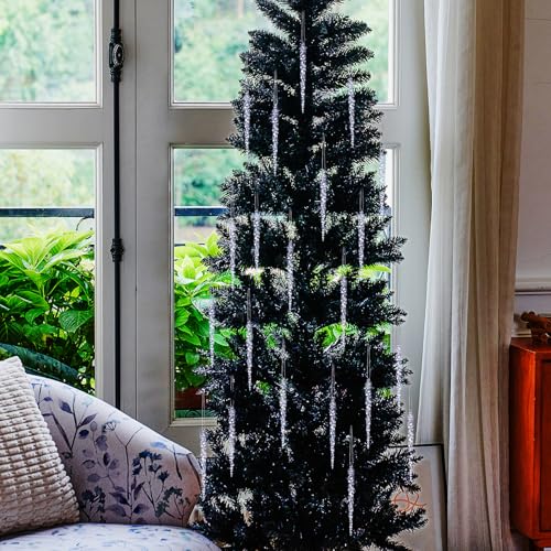Diahom 30ct 5in Crystal Icicle Christmas Ornaments - Clear Hanging Decor