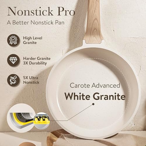 21-Piece Nonstick Cookware Set, Granite Pots and Pans for Induction
