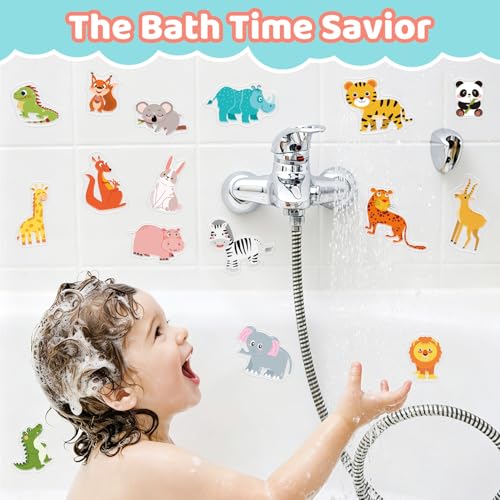 40 Animal Window Clings - Safari Wildlife Jelly Stickers for Kids