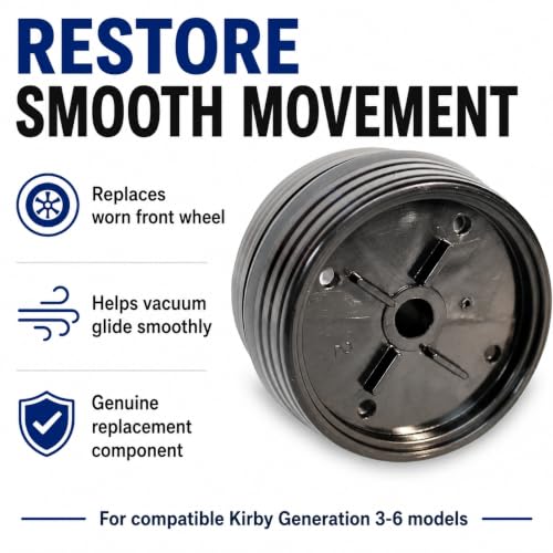 Replacement Front Wheel for Upright Vacuum Cleaners (Black)