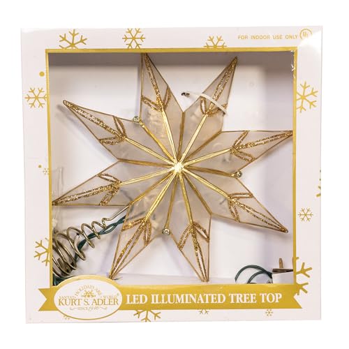 Kurt Adler 14" 10-Light Gold Capiz Star Treetop
