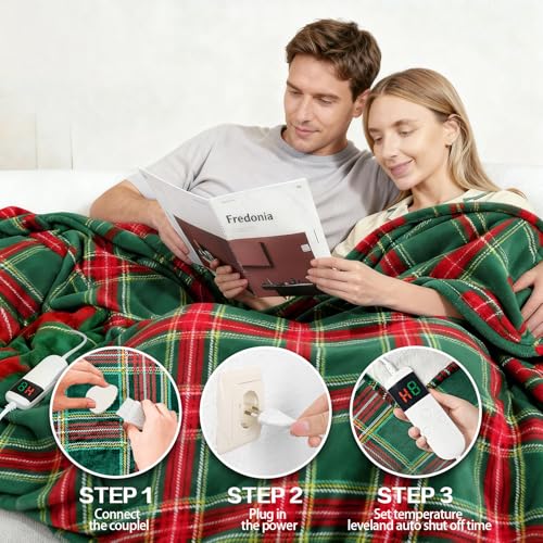 Heated Throw Blanket, Soft Flannel 50"x60" with 10 Heating Levels