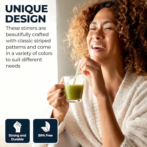 HOUZZKINGZ USA 1000 Assorted Color 5" Plastic Coffee & Cocktail Stir Sticks