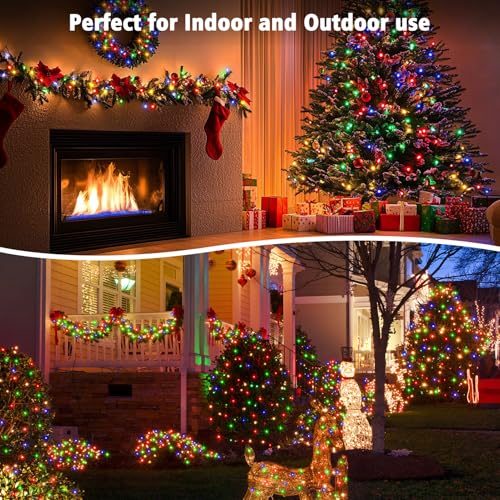 Echosari 4 Pack Multicolor Battery Operated Christmas Fairy Lights 16.4FT 50 LED