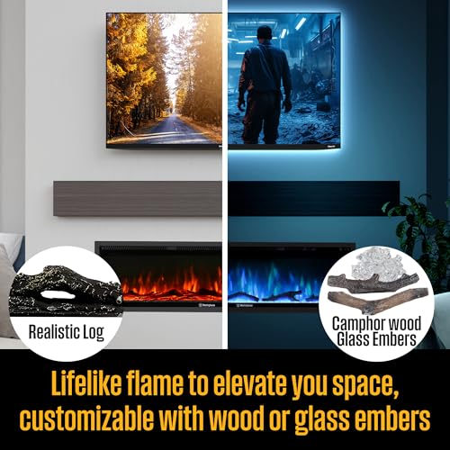 Westinghouse 60 Inch Electric Fireplace Heater Wall Mount Recessed