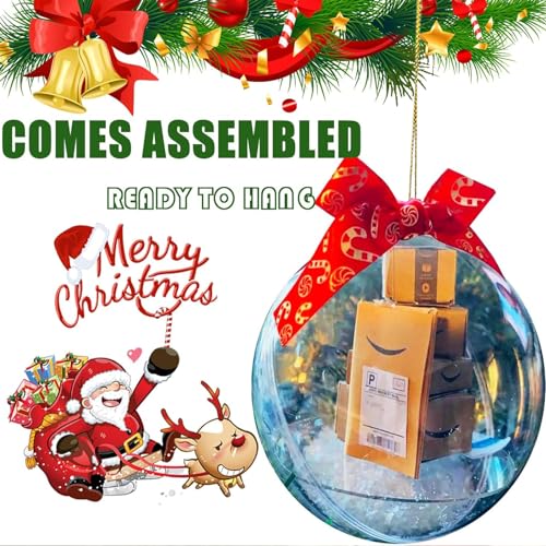 Christmas Tree Ornaments Mini Gift Box Set - Clear Plastic Holiday Decorations