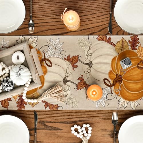 Artoid Mode 13x60 Inch Fall Table Runner - Orange Polyester Home Decor