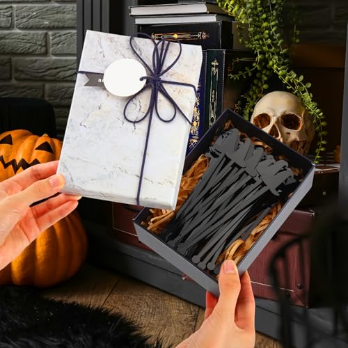 48 Pcs Black Plastic Witch Hat Cocktail Swizzle Sticks - LemonRoad Classic