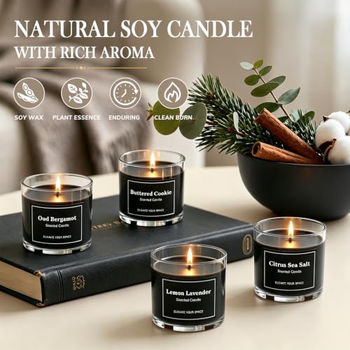Furnizone 12 Pack Scented Soy Candles - Long Lasting Gift Set for Home & Holidays