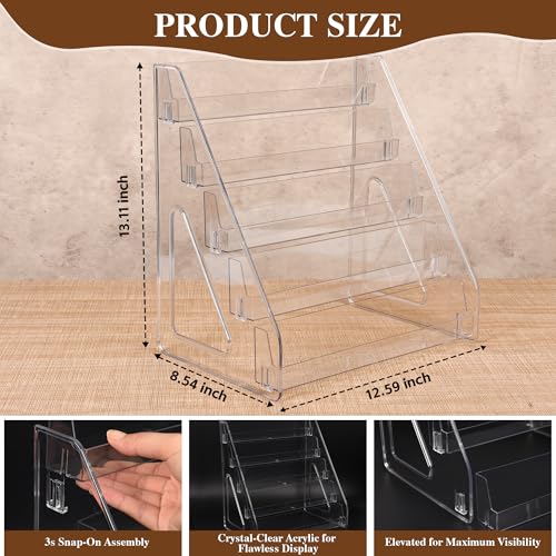 5-Tier Clear Acrylic Card Display Stand for Trading and Sports Cards