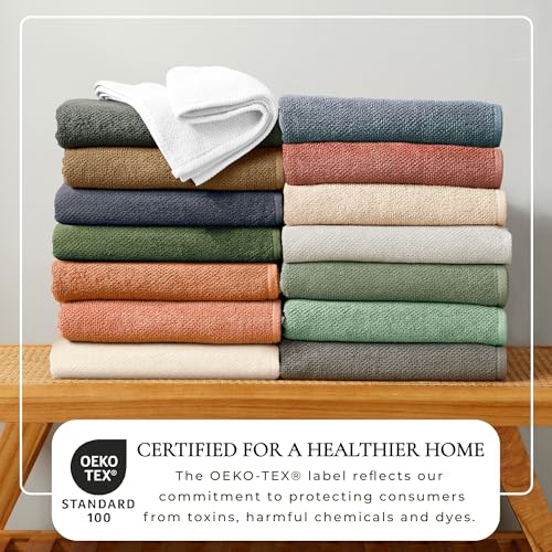 100% Cotton 12-Pack Wash Cloths - Absorbent, Quick-Drying Towels