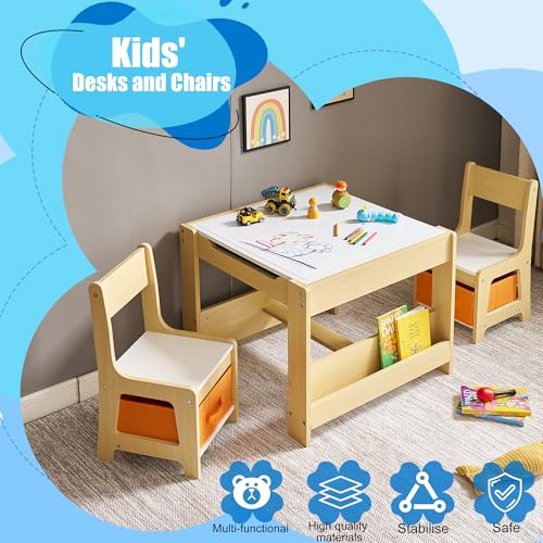3-in-1 Kids Activity Table and Chair Set with Storage for Toddlers