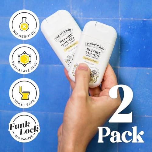 Poo-Pourri Before-You-Go Pocket Toilet Spray Citrus 2 Pack | Travel Deodorizer