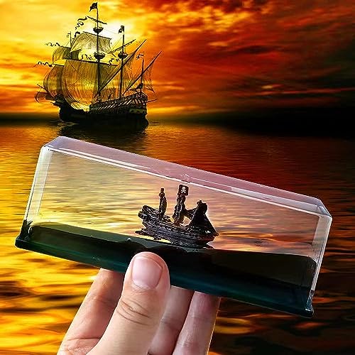 Pirate Ship Fluid Drift Bottle - Unsinkable Boat Desk Ornament