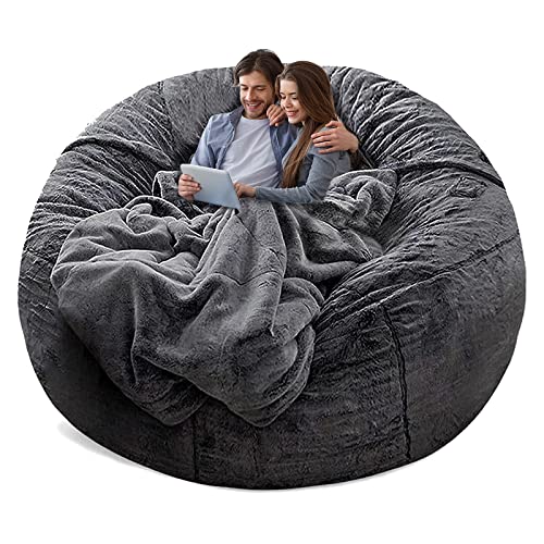 5ft Bean Bag Chair Cover - Soft Fluffy PV Velvet Lazy Sofa Bed (No Filler)