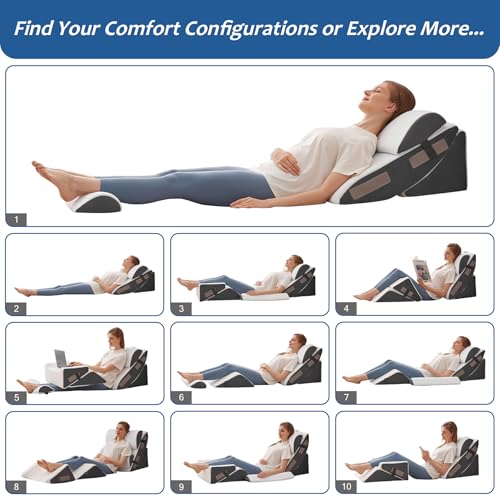 6-Piece Wedge Pillow Set for Post-Surgery Recovery & Comfort