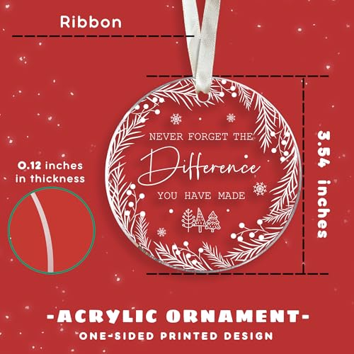 Thank You Gifts for Women - 10 Thank You Acrylic Christmas Ornament Set, Boss, Coworkers, Teacher, Nurse, Mom, Friends