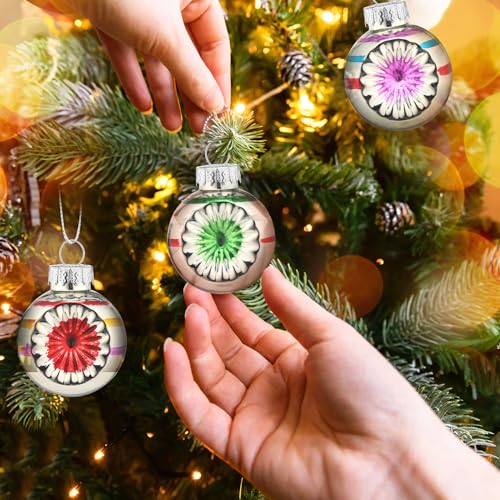 Sliner Mini Glass Christmas Ornaments Set - Multi-Color Reflector Balls, 24 Pack