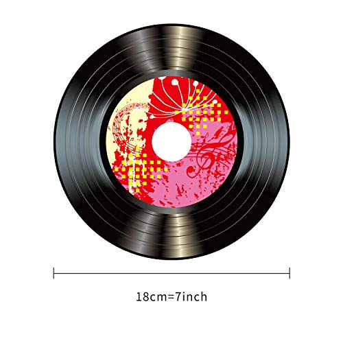 35 Pcs 7-Inch Retro Record Wall Cut-Outs for 50s Rock and Roll Party Decor