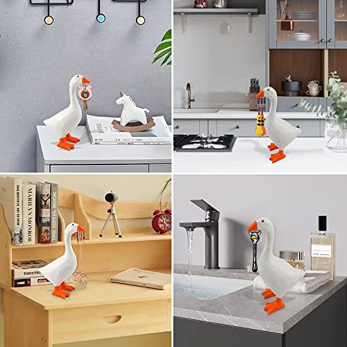 7-Inch Magnetic Goose Key Holder Statue for Desk and Home Decor
