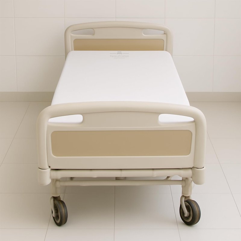 6 Pack Twin Size Hospital Flat Sheets - Soft Microfiber Hospital Flat Sheets - Hospital Bed Sheets (White, 66" x 104")