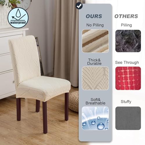 Waterproof Dining Chair Covers Set of 4 - Stretch & Removable