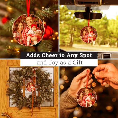 Personalized Christmas Ornaments Glass Custom Photo Tree Ornament - Crystal Clear Photo 2026