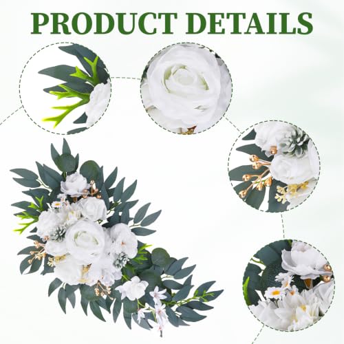 2-Piece Artificial Wedding Arch Flower Swag Set for Welcome Sign Decor